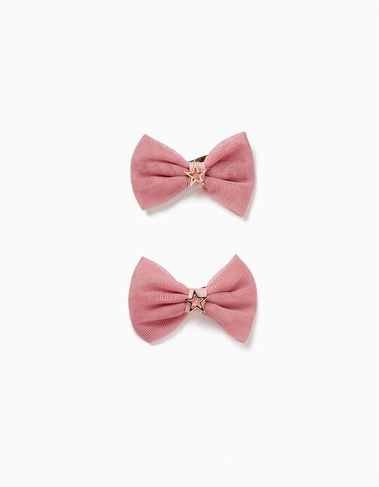 2-Pack Hair Clips for Babies and Girls 'Star', Pink