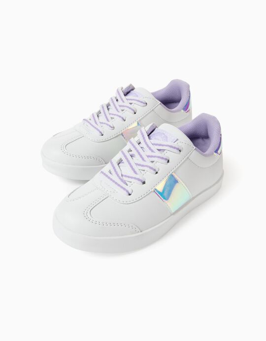 Trainers for Girls, 'ZY Retro', White/Lilac