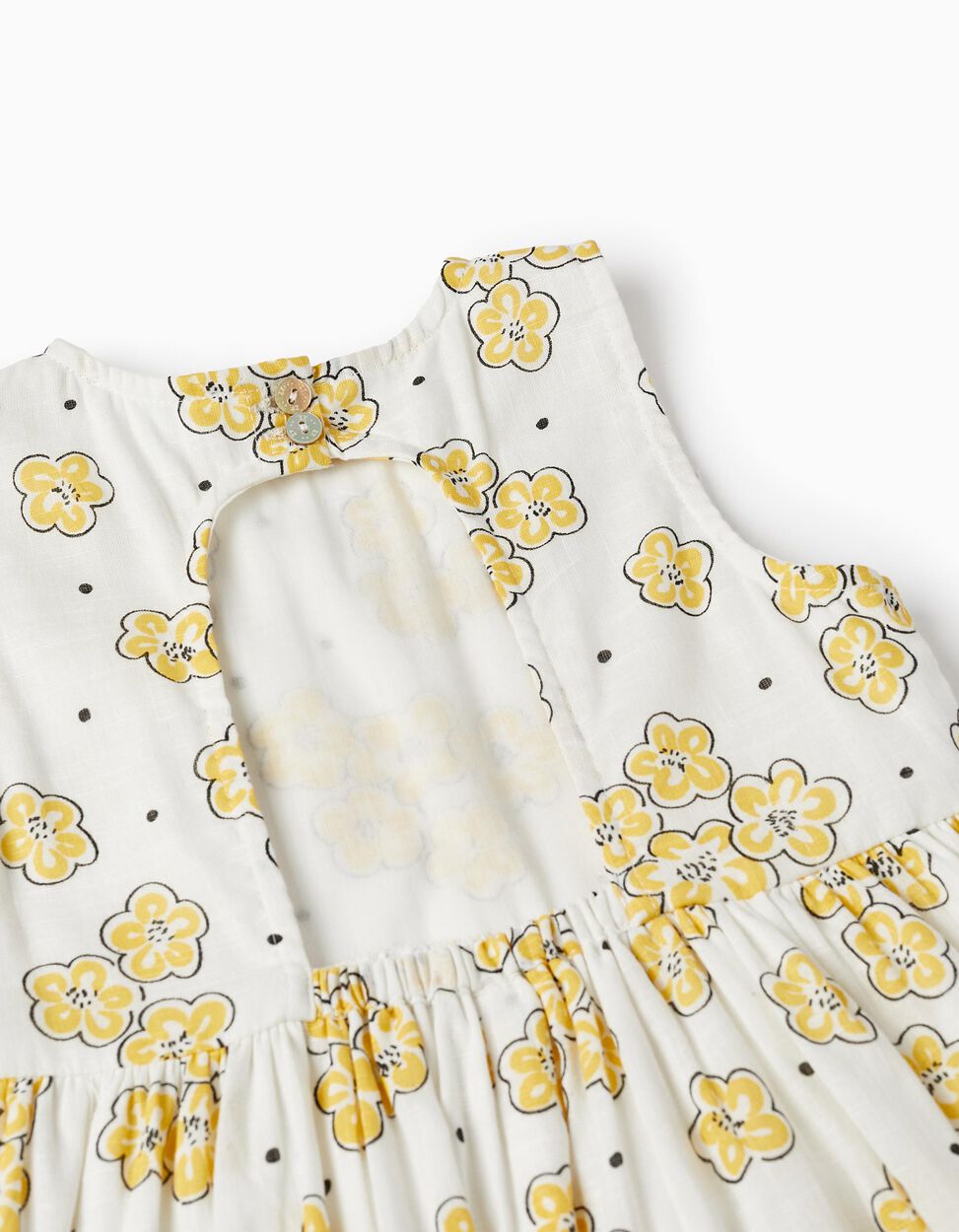 Comprar Online Vestido com Padrão Floral para Menina, Branco/Amarelo