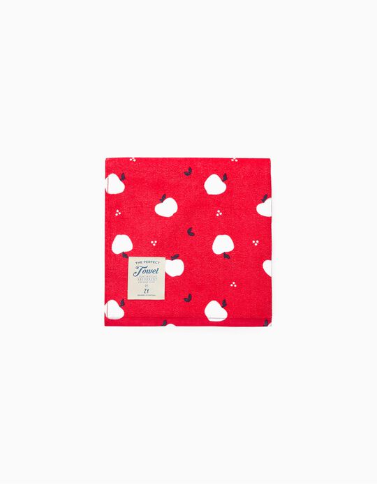 Beach Towel for Girls 'Apple', Red