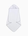 Bath Towel 100x100cm Viggo Don Algodon, White/Grey