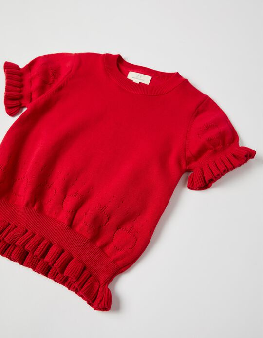 T-Shirt en Maille Fille 'B&S', Rouge