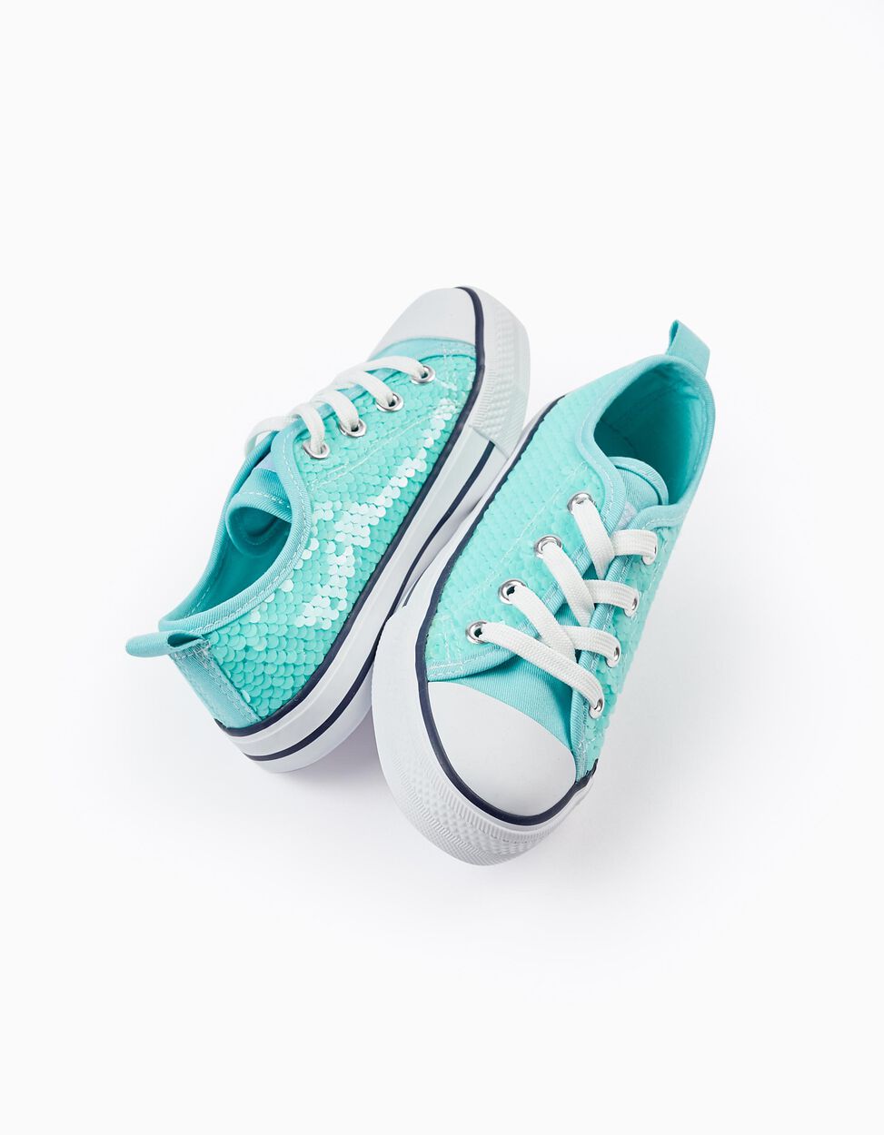 Sequins for Girls '50's Sneakers', Aqua Green | Zippy Online Germany