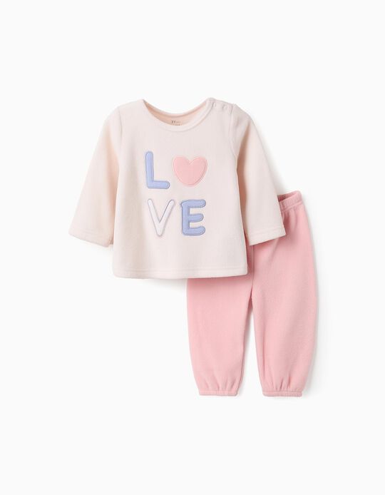 Comprar Online Pijama Polar para Bebé Menina 'Love', Rosa