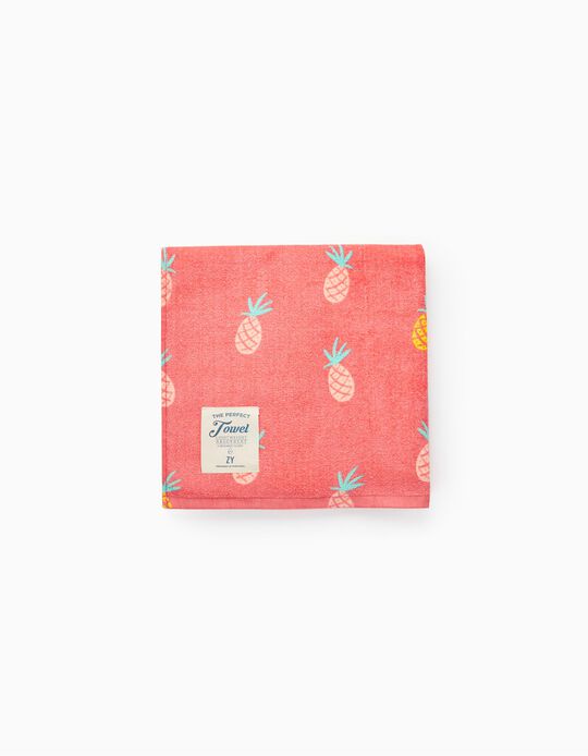 Beach Towel for Girls 'Pineapple', Coral