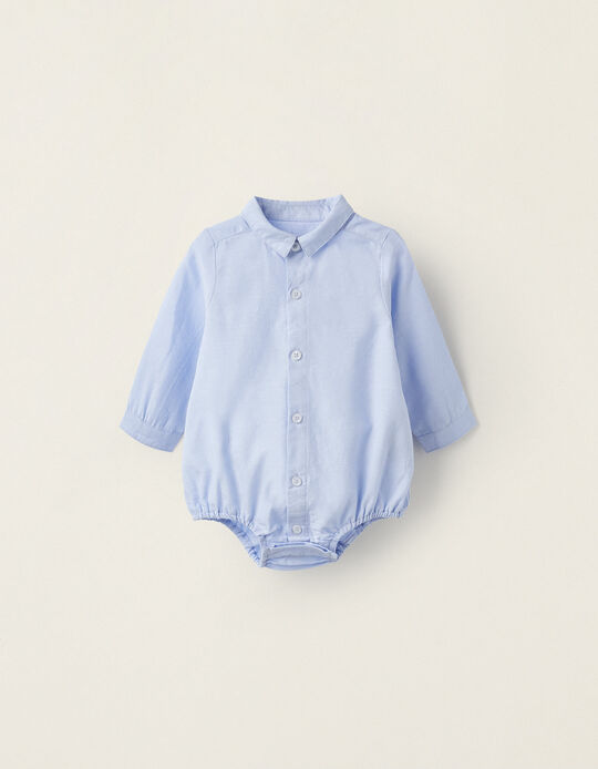 Cotton Bodysuit-Shirt for Newborns, Blue