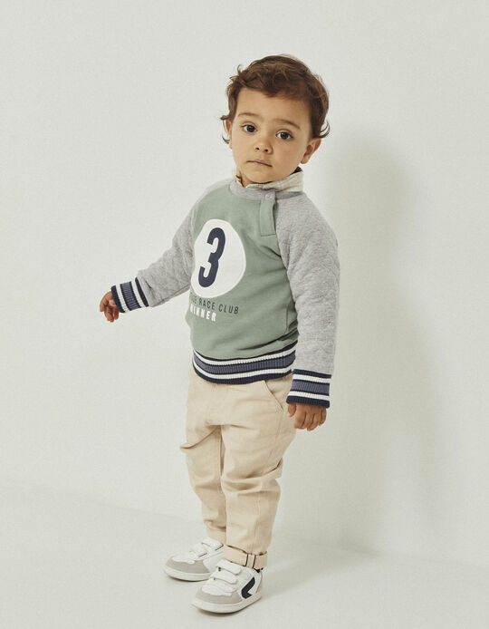Chino Trousers in Cotton Twill for Baby Boys, Beige