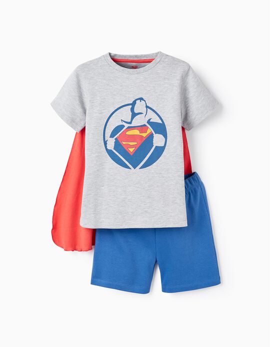 Pyjama with Cape for Boys 'Superman', Grey/Blue/Red