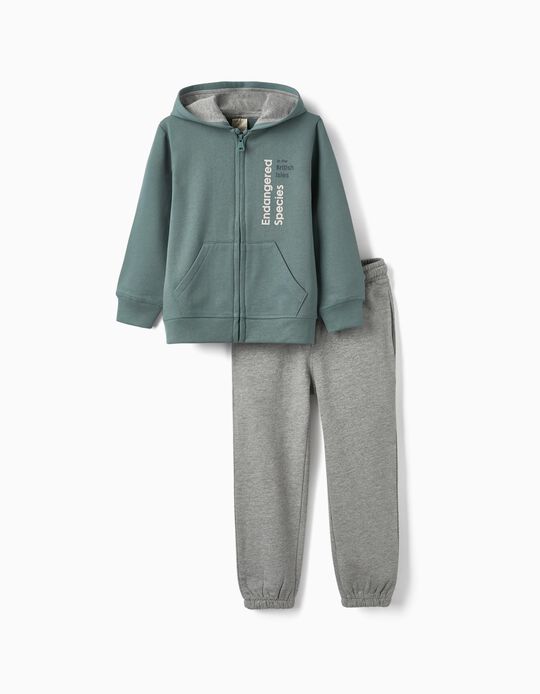 Tracksuit for Boys, Green/Grey