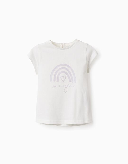 Comprar Online T-shirt de Algodão para Bebé Menina 'Magic', Branco