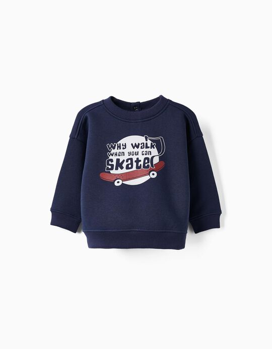 Camisola Cardada para Bebé Menino 'Skater', Azul Escuro