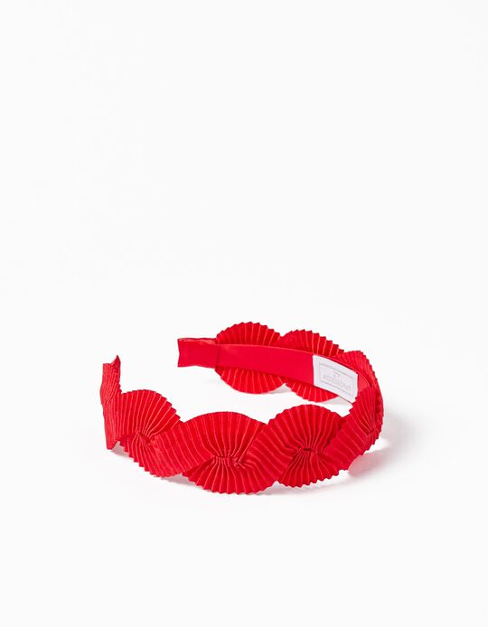 Braided Alice Band for Girls, Red