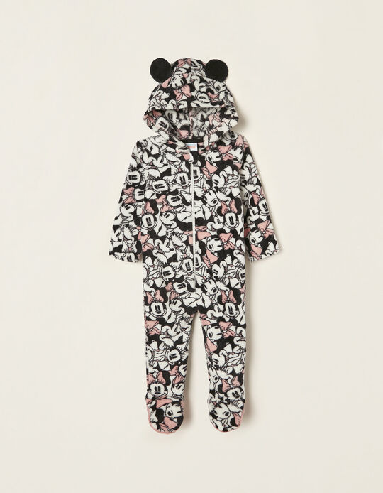 Pyjama-Combinaison en Polaire Bébé Fille 'Minnie', Rose