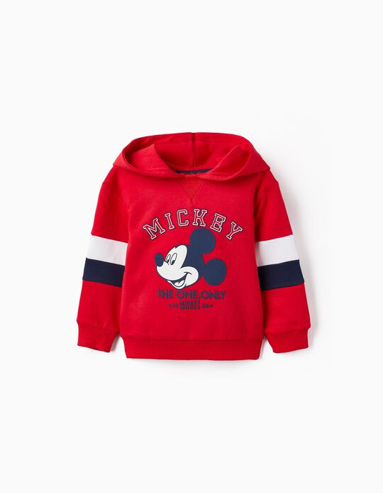 Cotton Hooded Sweatshirt for Baby Boys 'Mickey', Red