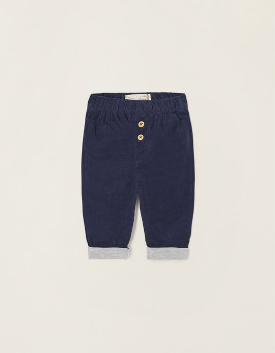 Corduroy Trousers for Newborn Baby Boys, Dark Blue