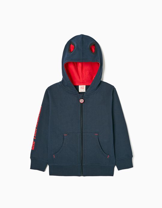 Cotton Jacket with Hood-Mask for Boys 'Captain', Red