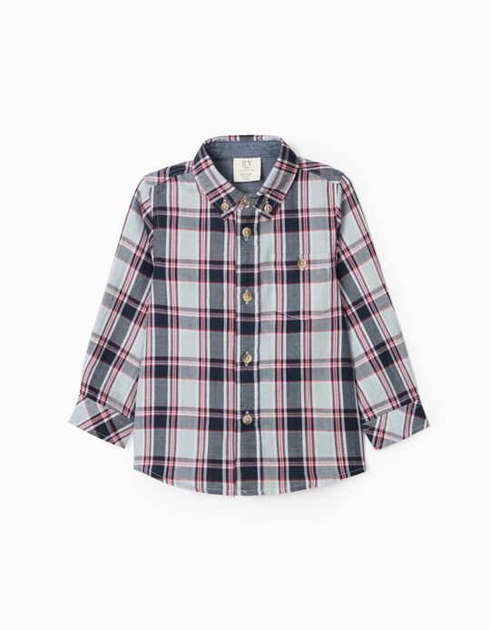 Plaid Shirt for Baby Boys, Blue/Red