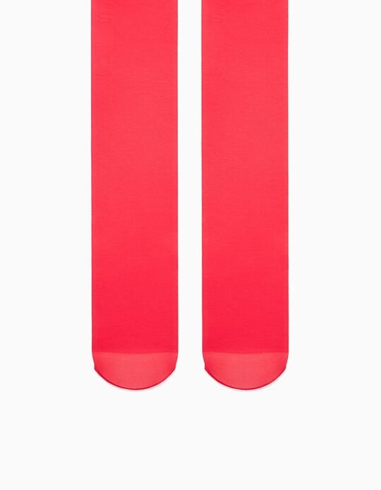 Collant Microfibre Fille, Rouge