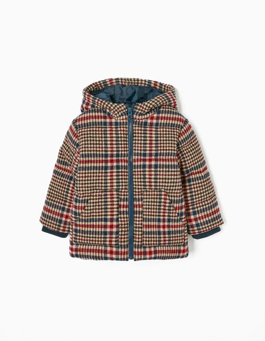 Quilted Jacket with Hood for Baby Boys, Multicoloured