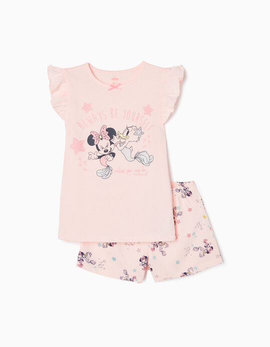 Pijama em Algodão para Menina 'Minnie & Daisy', Rosa