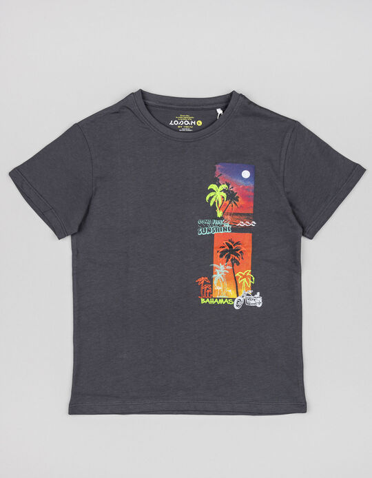 Comprar Online T-shirt de Algodão para Menino 'Sunshine', Cinza Escuro