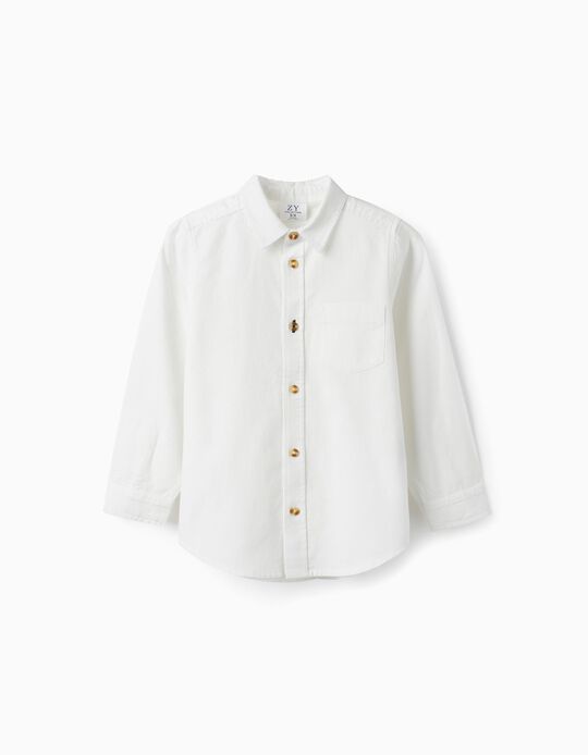 Cotton Shirt for Boys, White
