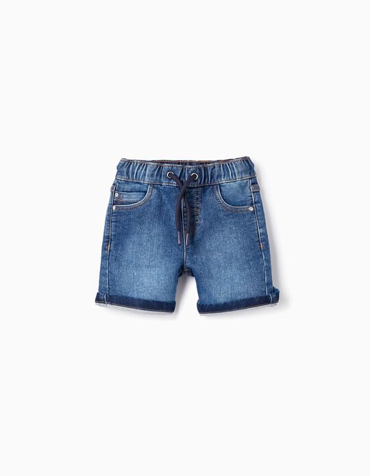 Denim Shorts with Drawstring for Baby Boys, Blue