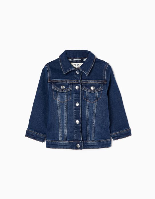Buy Online Cotton Denim Jackets for Baby Girls, Dark Blue