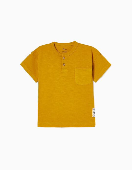 Cotton T-shirt for Baby Boys 'Yoga Class', Dark Yellow