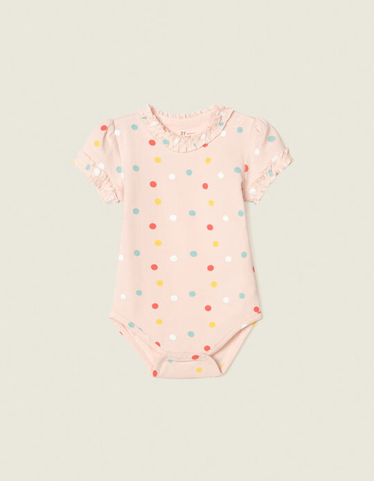 Bodysuit for Newborn Baby Girls 'Dots', Pink