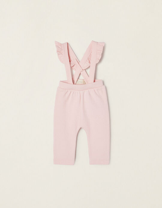 Trousers with Removable Straps for Newborns, Pink