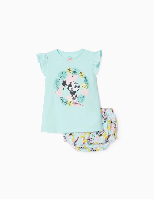 Pyjamas for Baby Girls 'Minnie', Aqua Green
