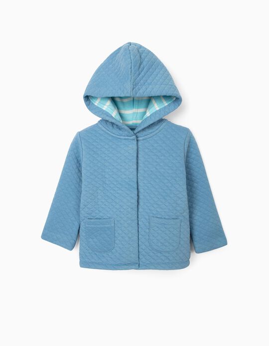 Hooded Jacket for Newborn Baby Boys, Blue 