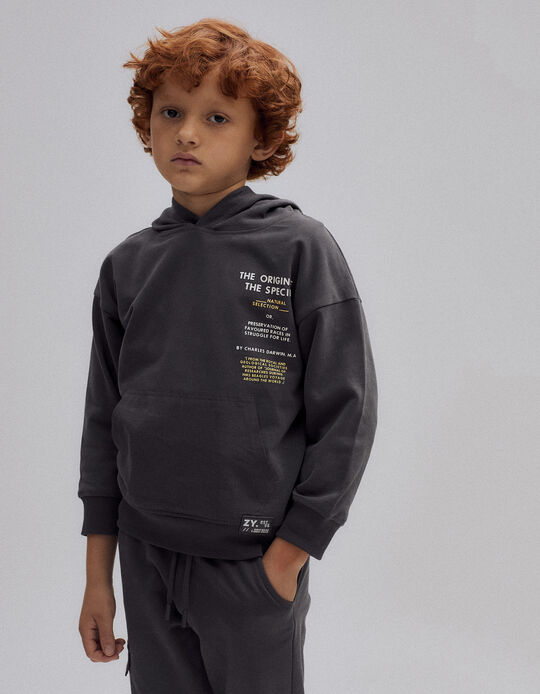 Cotton Sweatshirt for Boys 'Species', Dark Gray