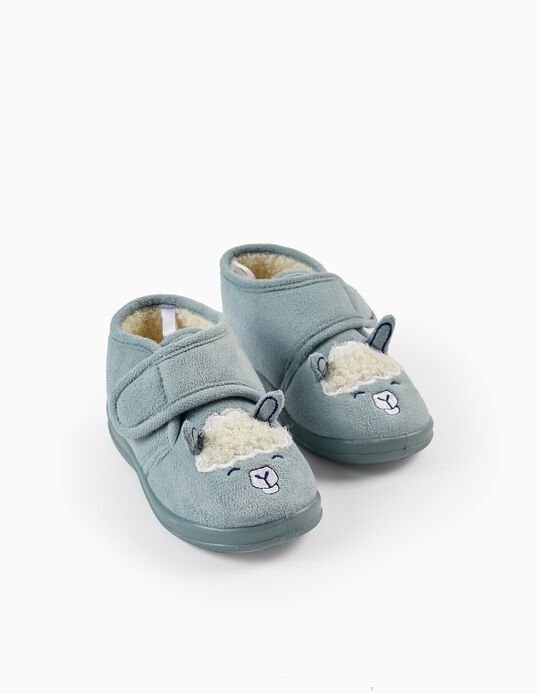 Slippers with Ears for Baby Boy 'Alpaca', Blue