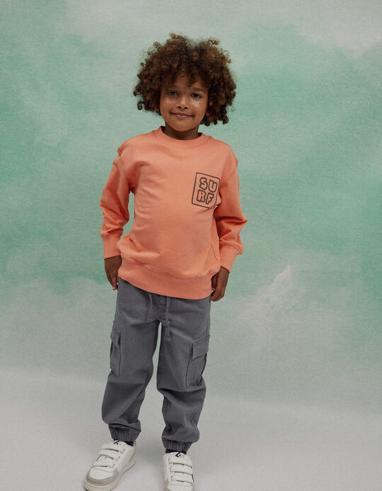 Buy Online Cotton Sweatshirt for Boys 'Surf', Salmon