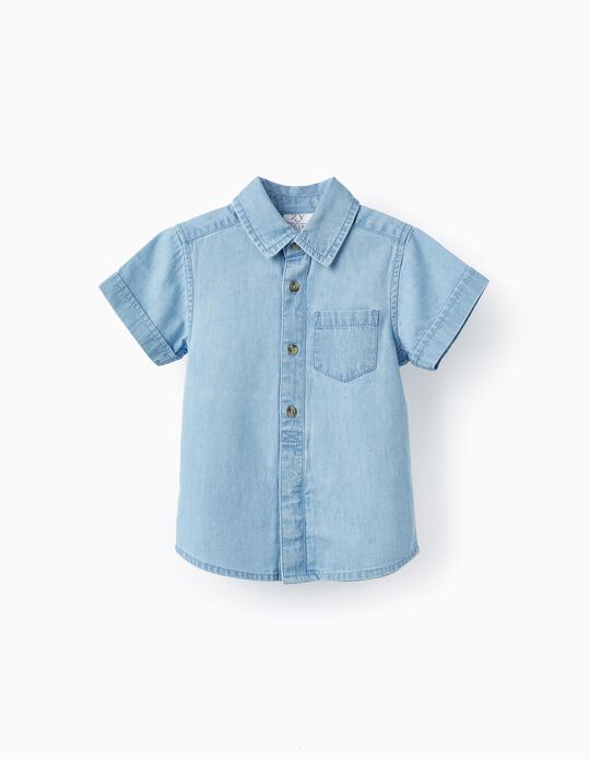 Light Denim Shirt for Baby Boys, Light Blue