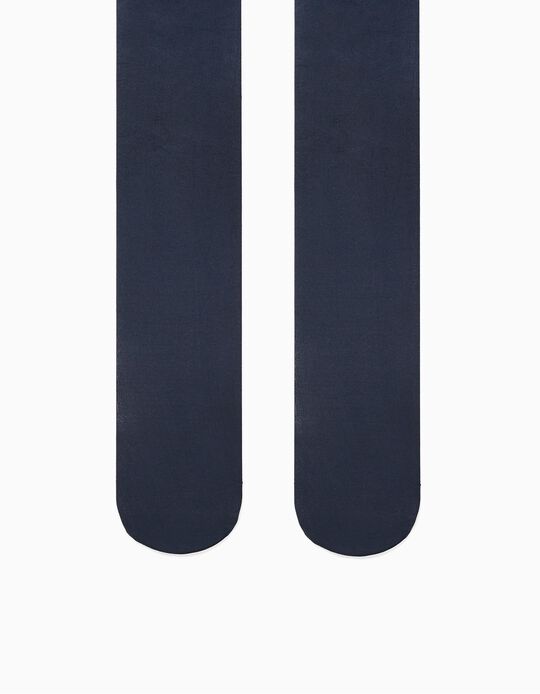 Pack 2 Collants de Microfibra para Bebé 40 DEN, Azul Escuro