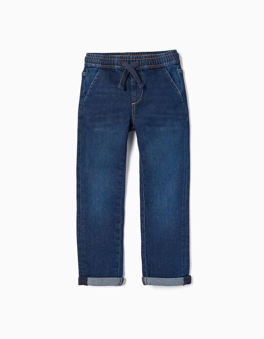 Pantalones de Chándal Vaqueros para Niño 'Slim Fit', Azul Oscuro