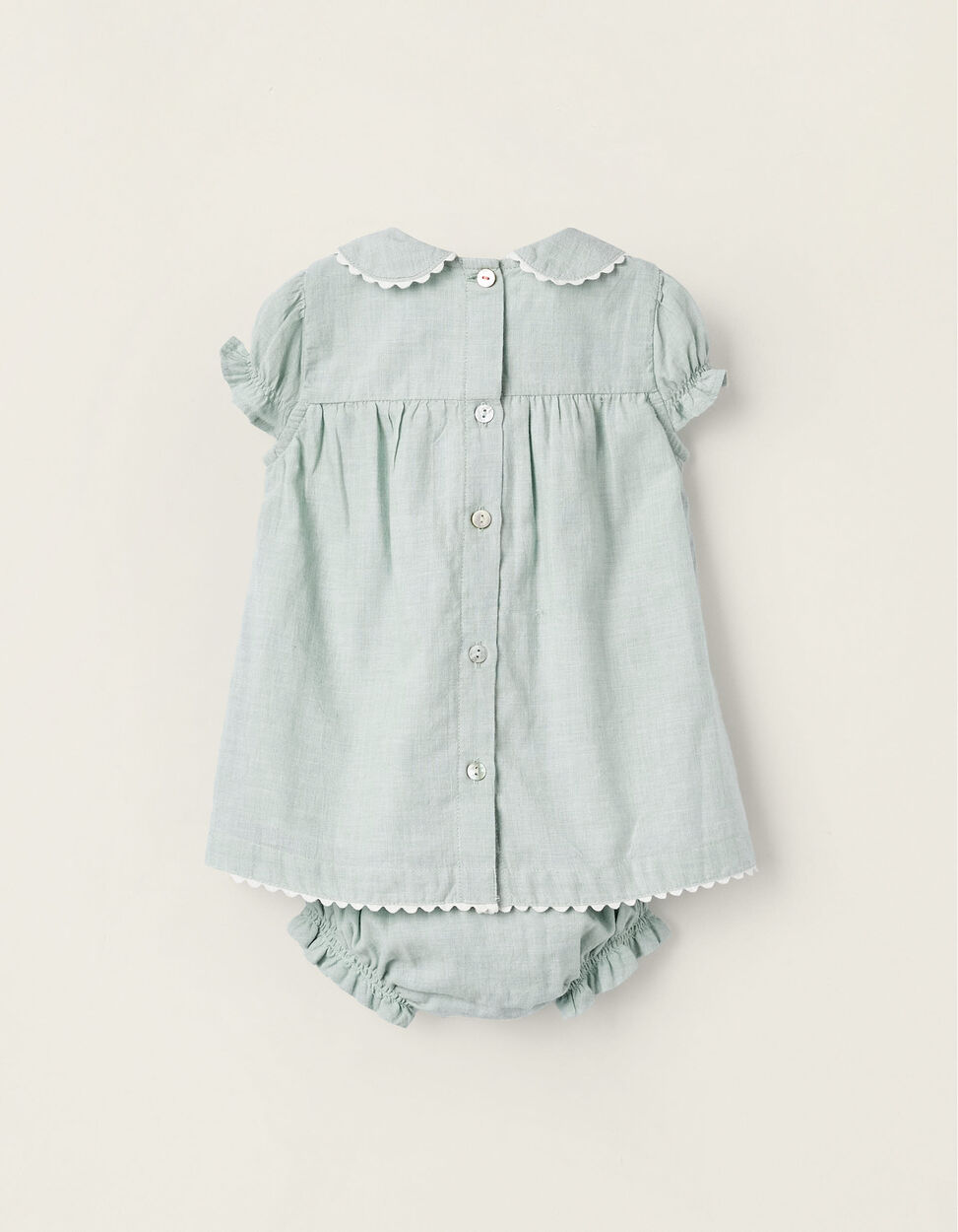 Buy Online Dress + Cotton Bloomers for Newborn Girls, Green
