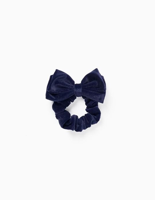 Scrunchie Elastic with Bow for Baby and Girl, Dark Blue