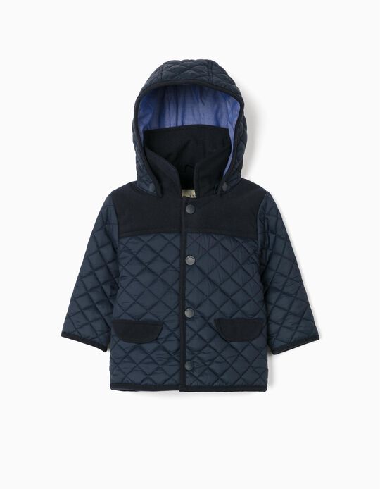 Hooded Jacket for Newborn Baby Boys, Dark Blue