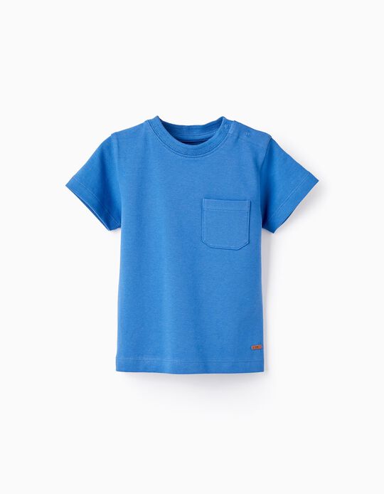 T-shirt  en Piqué de Coton pour Bébé Garçon, Bleu