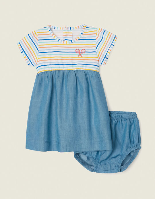 Dress + Bloomers for Newborn Baby Girls 'Tennis', Multicoloured