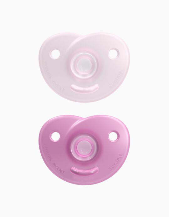 Comprar Online 2 Chupetas Soothie Silicone Philips Avent Pink 0-6M