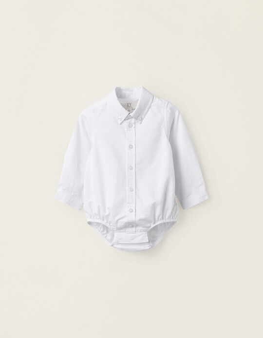 Comprar Online Body-Camisa de Algodão para Recém-Nascido, Branco