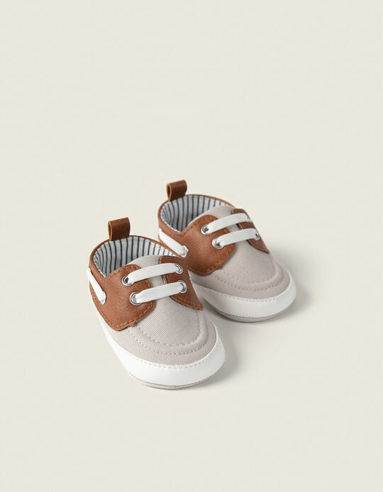 Pram Shoes for Newborn Baby Boys, Beige/Camel