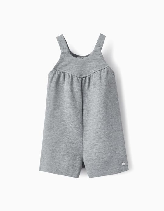 Knitted Jumpsuit for Baby Girls, Grey