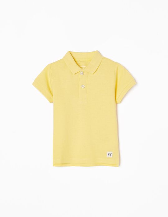 Cotton Polo Shirt for Baby Boys, Yellow