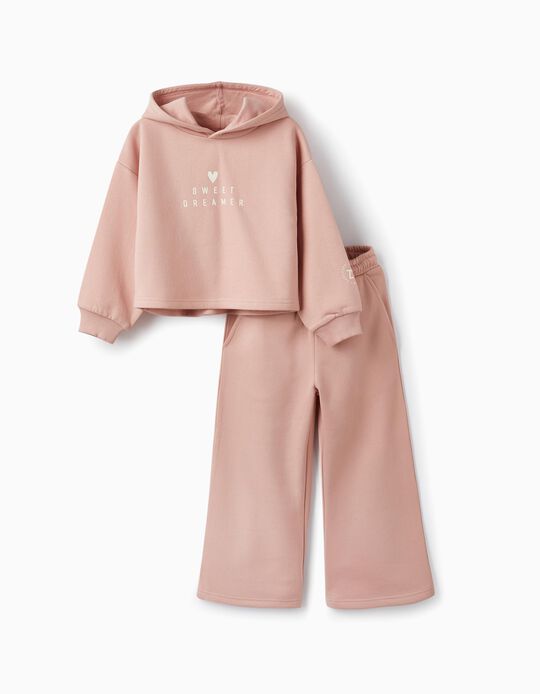 Hooded Sweatshirt + Trousers for Girls 'Dreamer Sweat', Pink